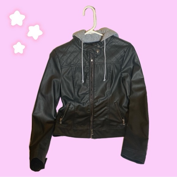 New Look Jackets & Blazers - Faux Leather Jacket with Hood | New Look Jacket